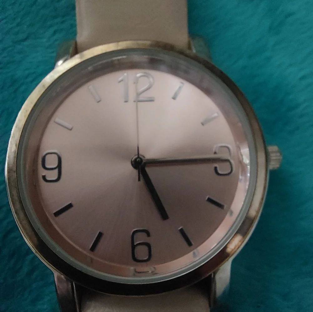 Pair of Cream Color Simulated Leather Ladies Quartz Watches, Estate Jewelry